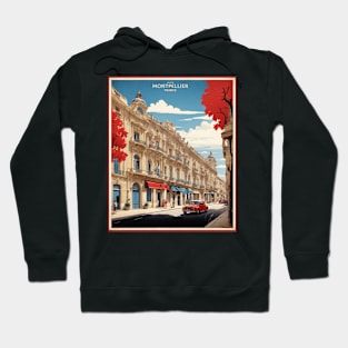 Montpellier France Vintage Poster Tourism Hoodie